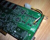 3dfx Voodoo 5 6000 AGP 128MB Rev.A1 1500 Octa fan card's internal power hookup