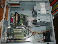 BX3 + CPU, and ram placed, Panel also connected + drives