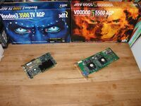 3dfx V3 3500 TV AGP USA & 3dfx V5 5500 AGP USA box & cards display