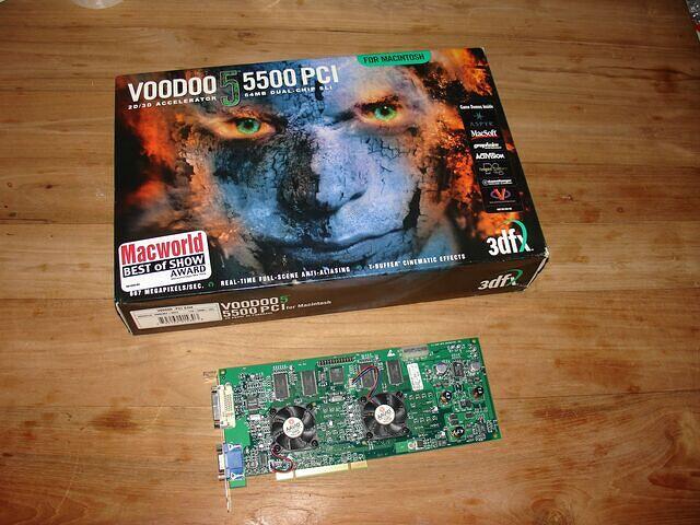 3dfx Voodoo5 5500 PCI Macintosh 64MB Rev.A1 2900 USA Box + card