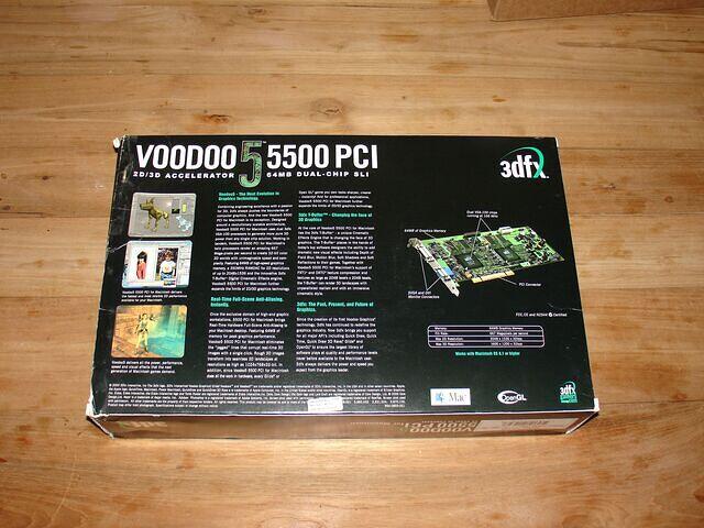 3dfx Voodoo5 5500 PCI Macintosh 64MB Rev.A1 2900 USA Box rear