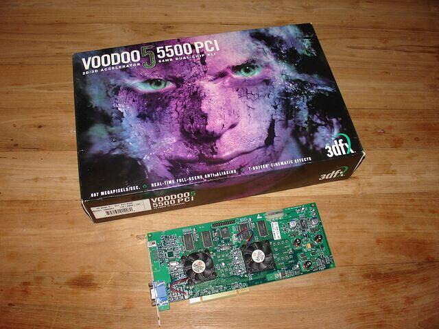 3dfx Voodoo5 5500 PCI 64MB Rev.A1 2700 USA Box + card