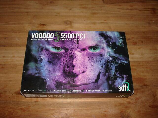 3dfx Voodoo5 5500 PCI 64MB Rev.A1 2700 USA Box top
