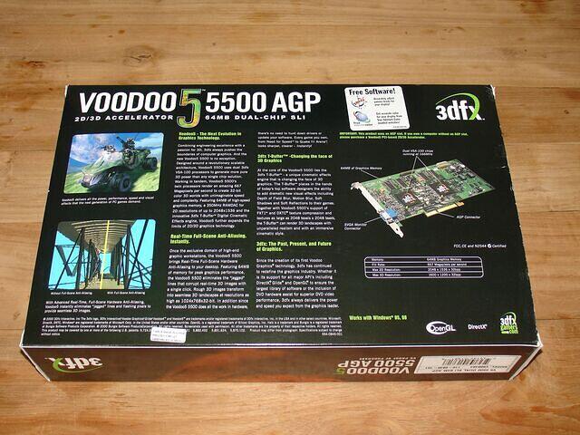 3dfx Voodoo5 5500 AGP 64MB Rev.A 1900 Boxed USA rear