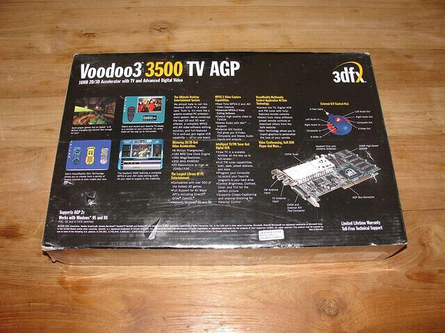 3dfx Voodoo3 3500 TV AGP 16MB USA Factory Sealed rear