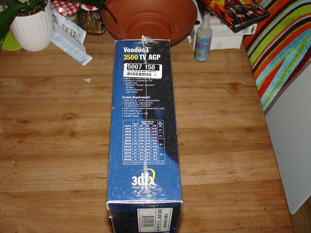 3dfx Voodoo3 3500 TV AGP 16MB USA Factory Sealed requirements side