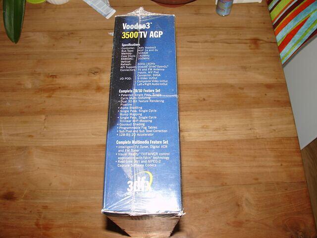 3dfx Voodoo3 3500 TV AGP 16MB USA Factory Sealed tech specs side