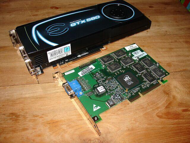 3dfx Voodoo3 1000C AGP 16MB Rev.A0 3599 & EVGA GeForce GTX 580 SCE PCI-E 1536MB 384Bit GDDR5 Rev.A1 4910 top