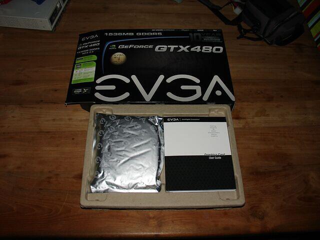EVGA GTX 480 Box opened first contents