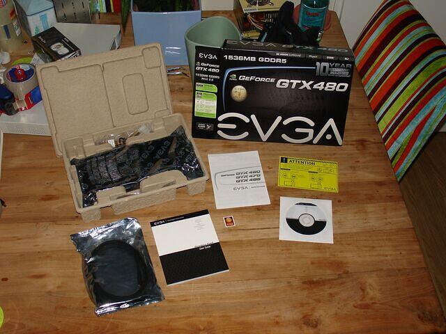 EVGA GTX 480 Box package contents