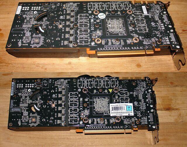 NVIDIA GTX 480 ES & EVGA  GTX 480 compared rear