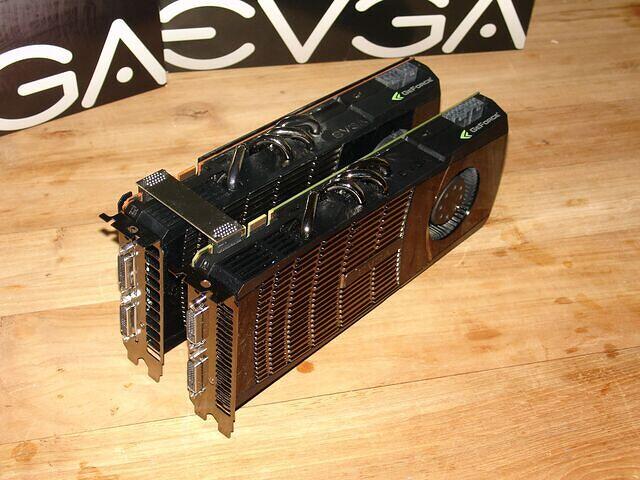 2x EVGA GTX 480 SLI mode Heat pipes outputs
