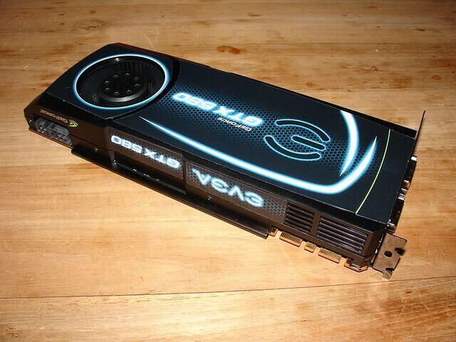 EVGA GTX 580 SCE + Backplate side top view