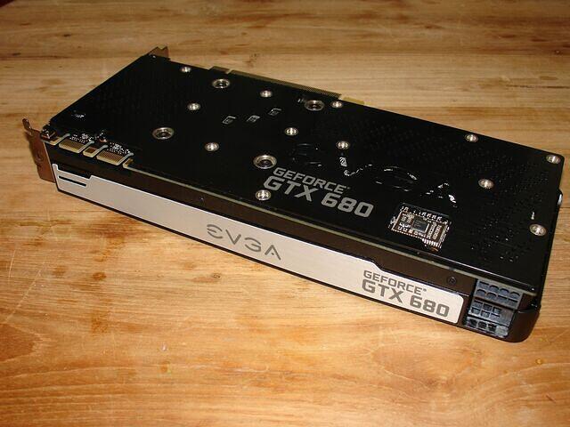 EVGA GTX 680 SCS rear angled + odd chip