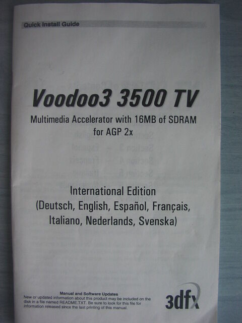User Manual - voodoo 3 3500